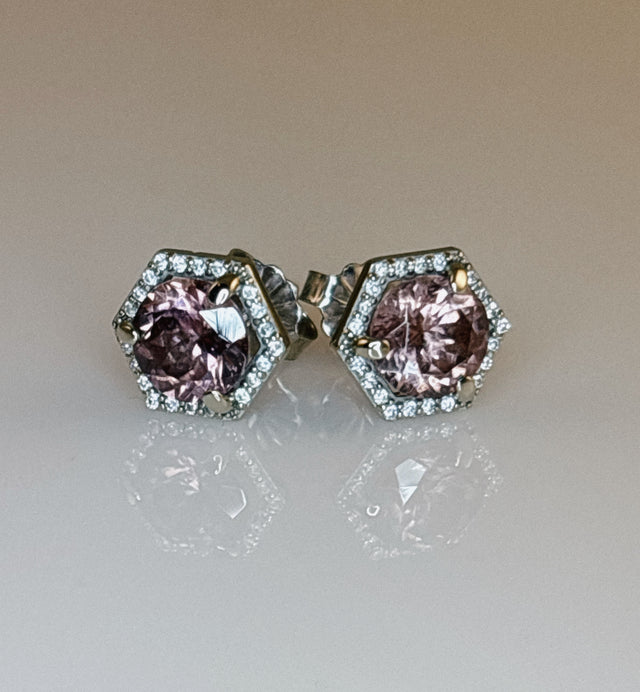 Pink Zircon Studs