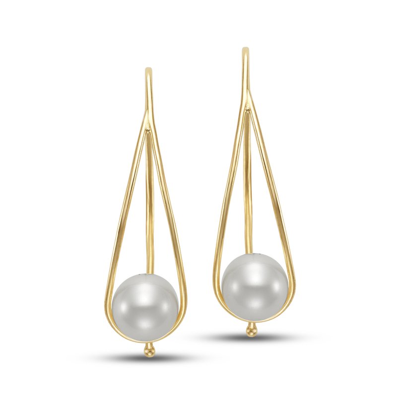 Teardrop Hook Pearl Earrings