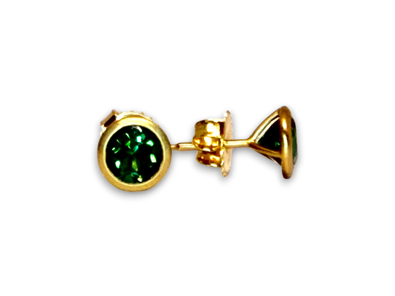 Green Tourmaline Stud Earrings