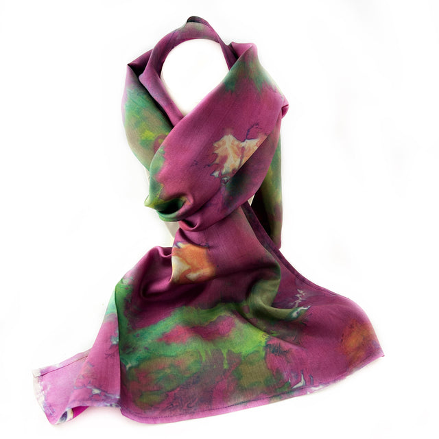 Abstract Flowers Silk Scarf