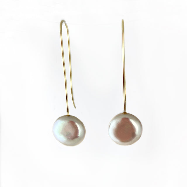 Ivory Coin Pearl Earrings