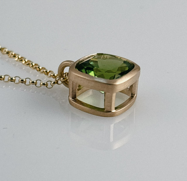 Square Peridot Pendant