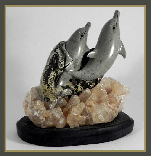 Jasper Dolphins Carving