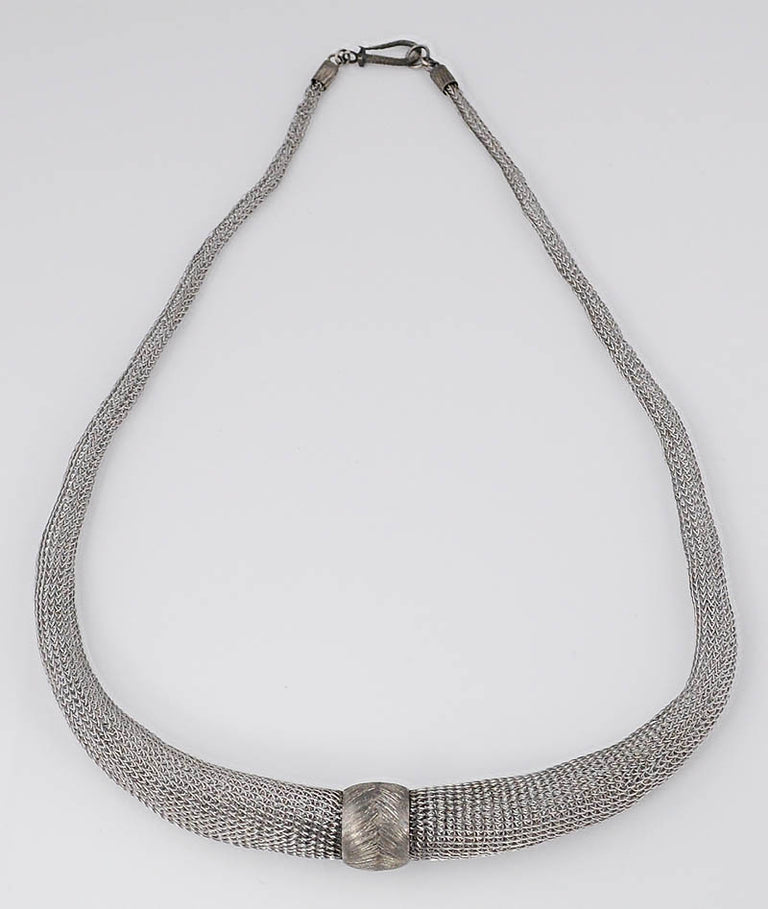 Knit Sterling Silver Mesh Necklace