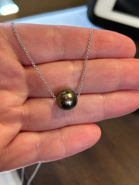 Floating Tahitian Pearl Pendant Necklace