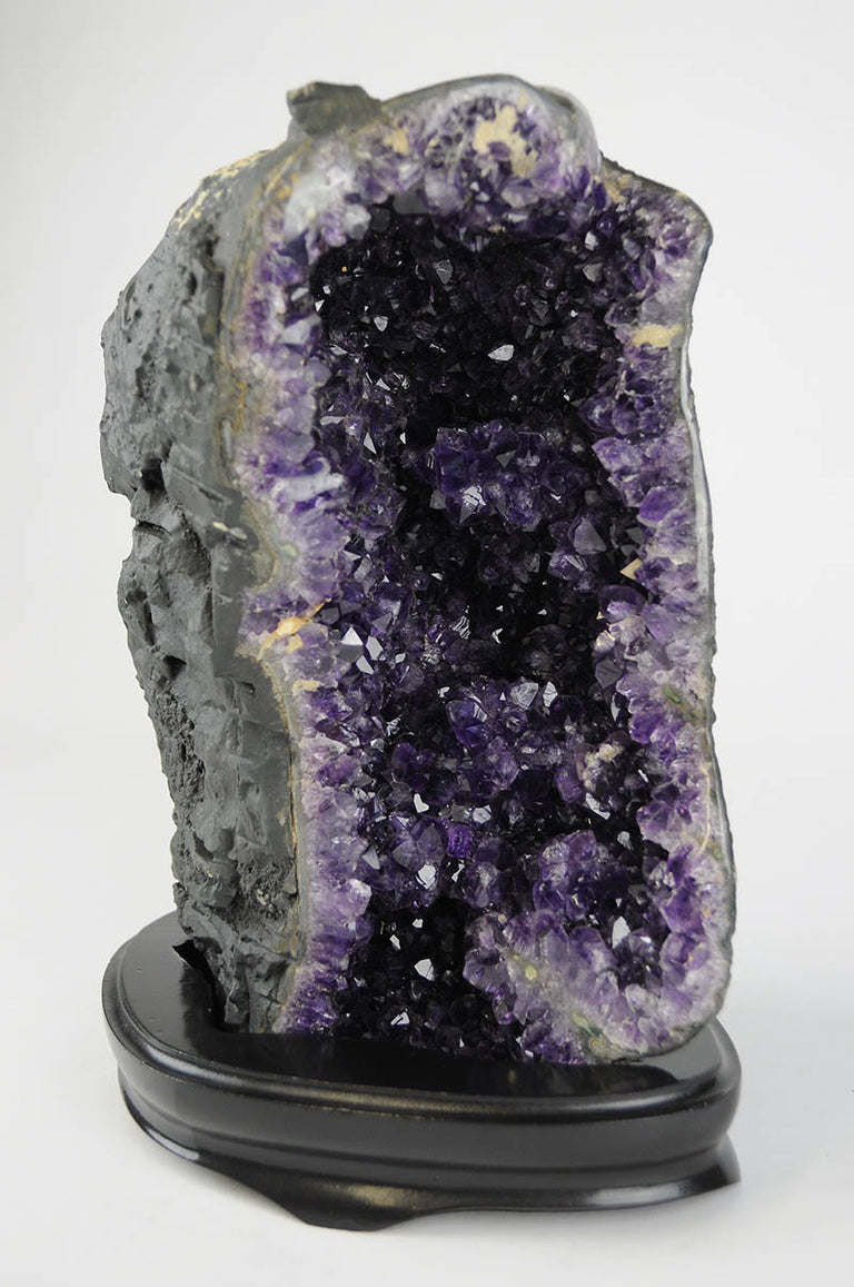 AMETHYST GEODE WITH WOODEN BASE