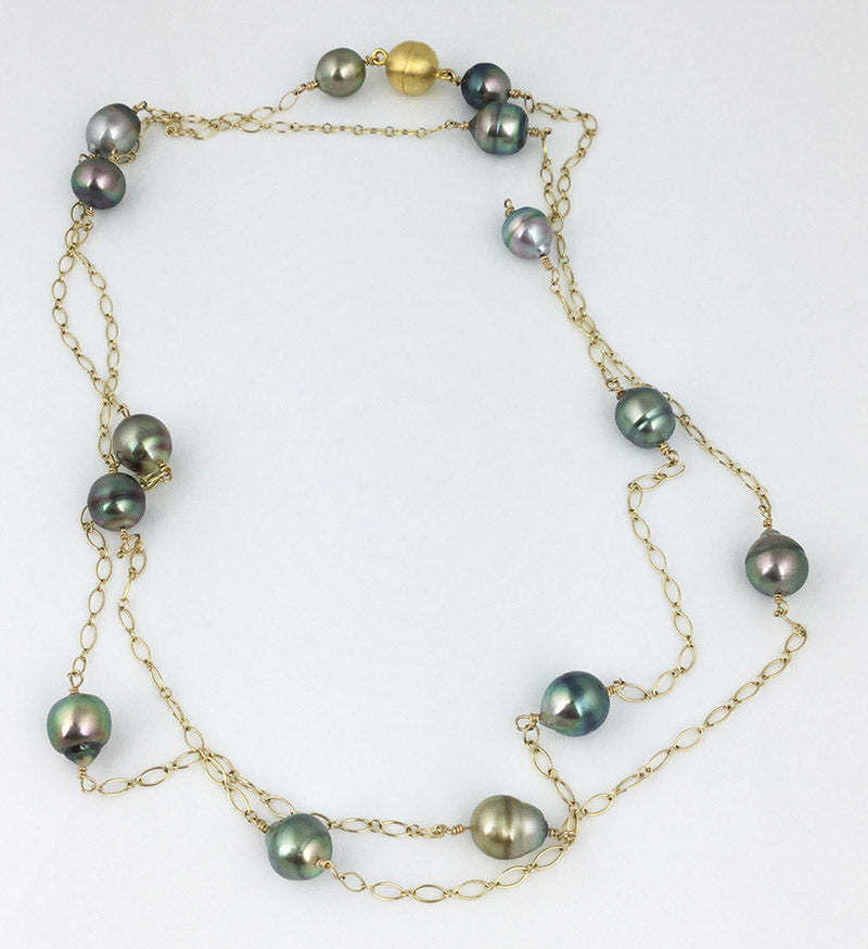 Tahitian Pearl Station Necklace