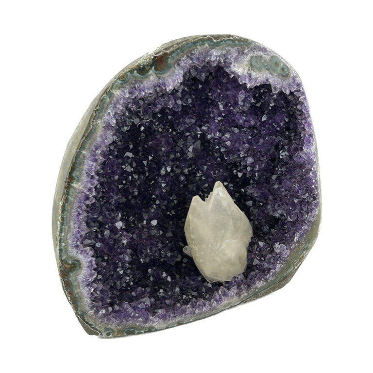 Amethyst Geode with Calcite Spikes