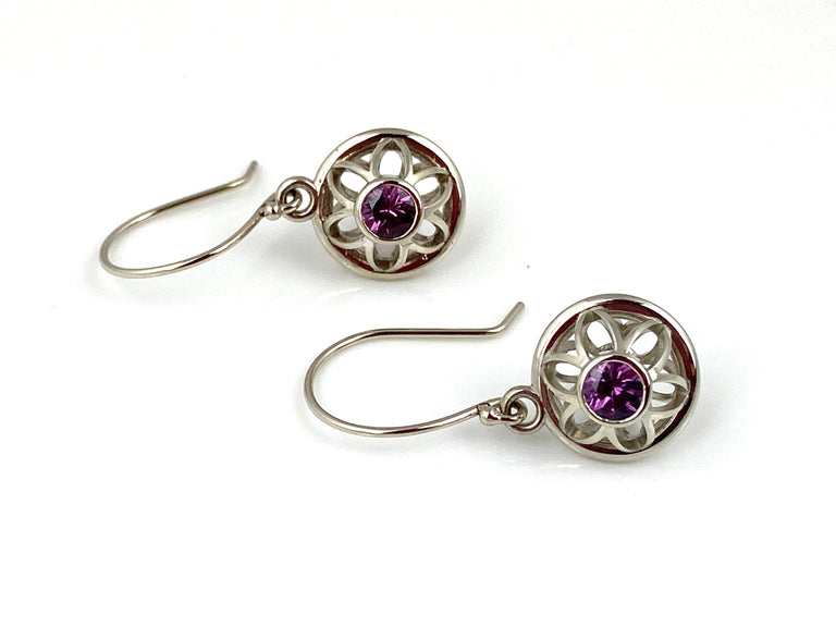 Purple Garnet Earrings