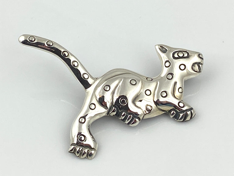 Sterling Silver Jaguar Pin