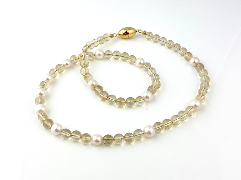 Citrine + Pearl Necklace