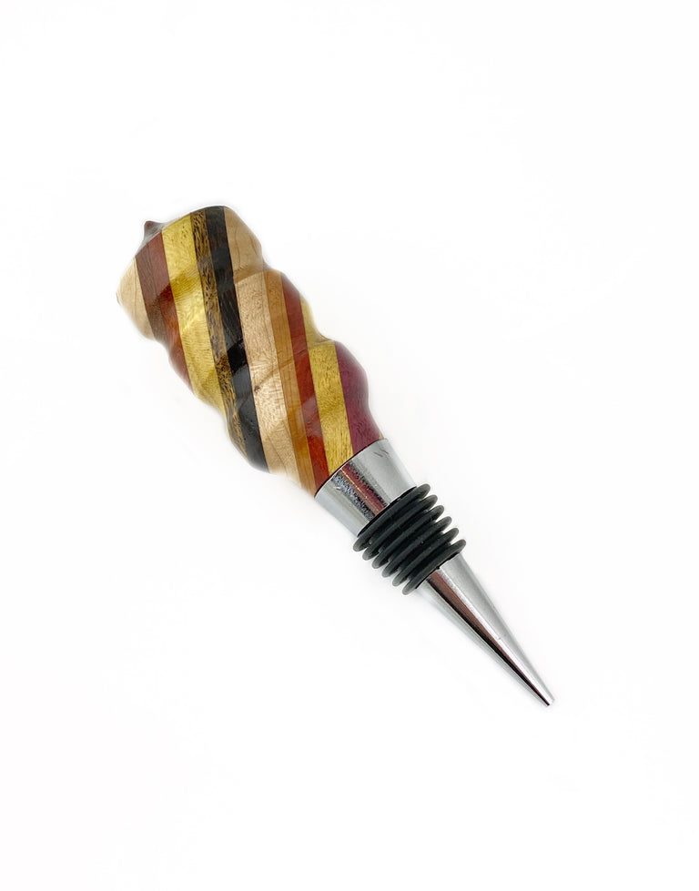 Mixed Exotic Woods Wine Bottle Stopper