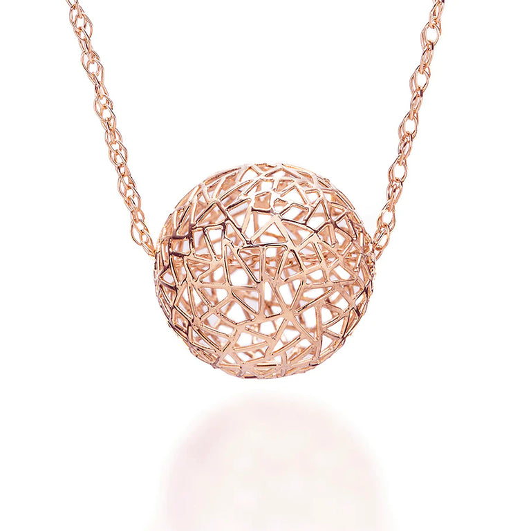 Rose Gold Bubble Pendant Necklace