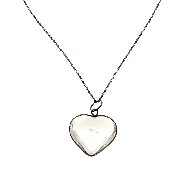 Quartz Heart Pendant Necklace