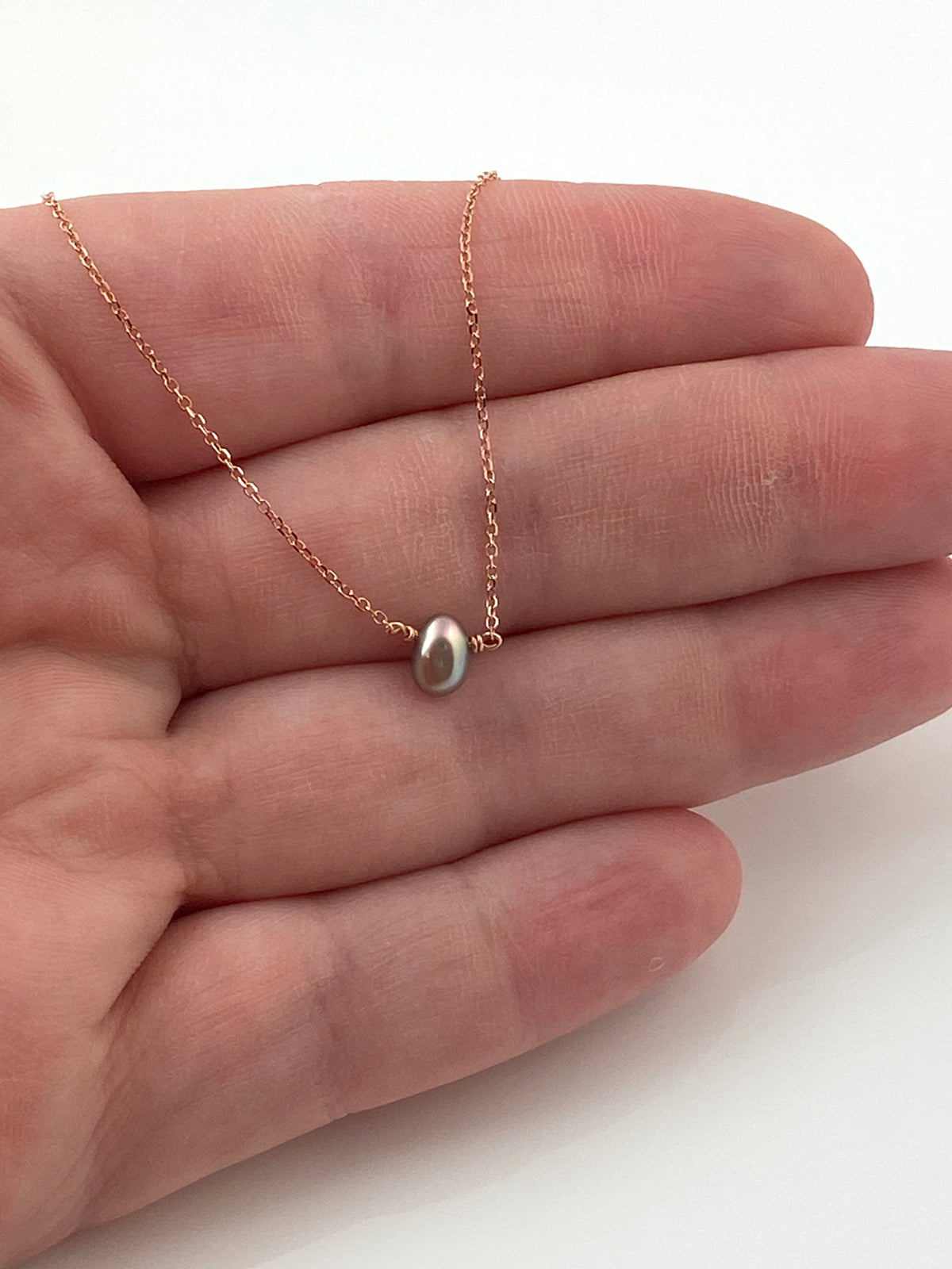 Sea of Cortez Keshi Pearl Pendant Necklace on 14krg chain 16"