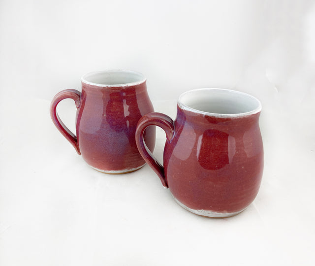 Warm Berry Ceramic Mug Pair