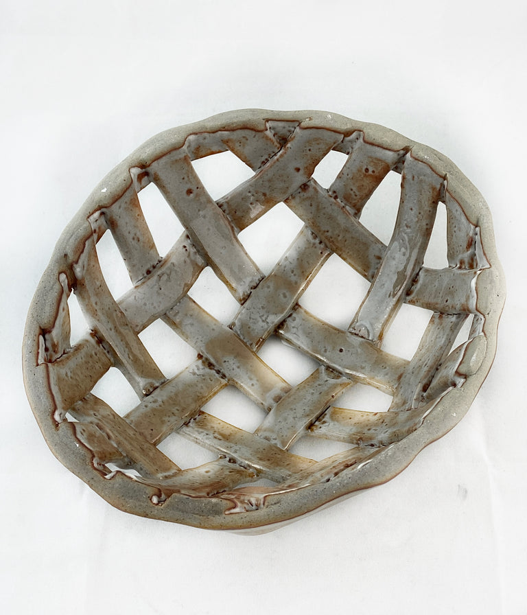 Egg-Shaped Ceramic Lattice Basket