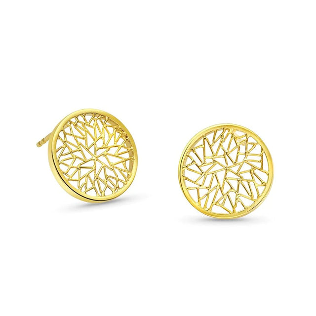 Gold Round Earrings