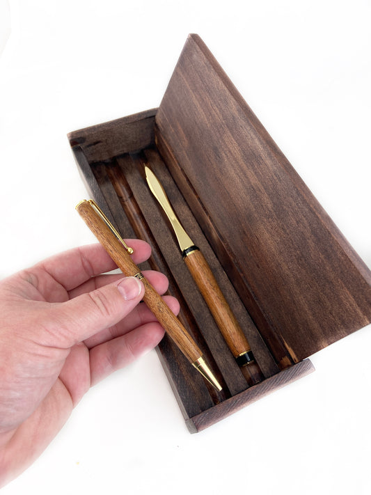 Patagonian Rosewood Pen + Letter Opener Set