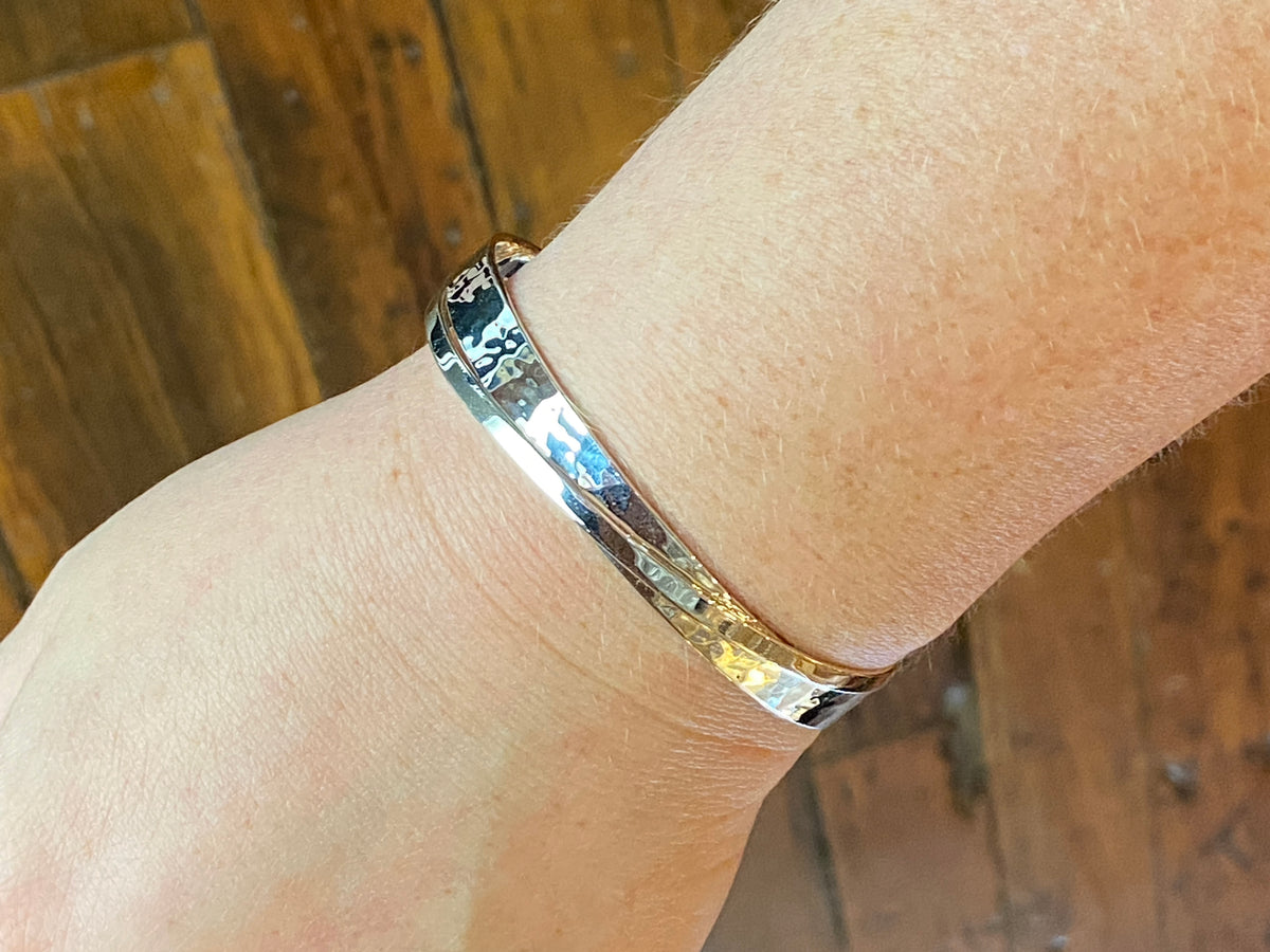 Double Silver Bangles