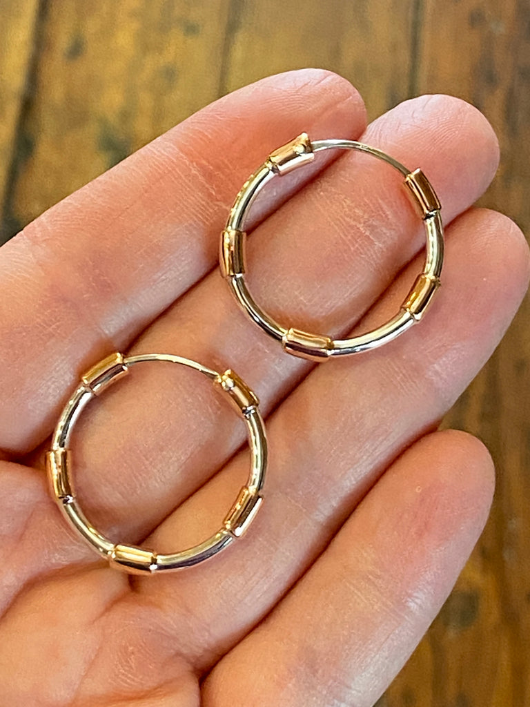 Mini Copper-Banded Hoop Earrings