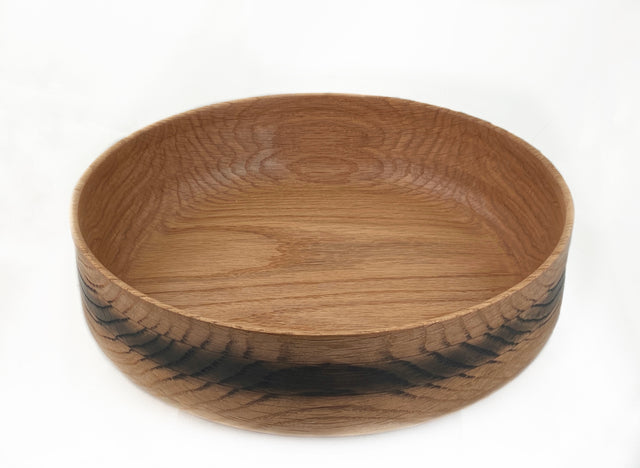 Large Red Oak Bowl with Charred Band