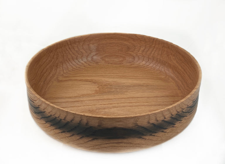 Large Red Oak Bowl with Charred Band