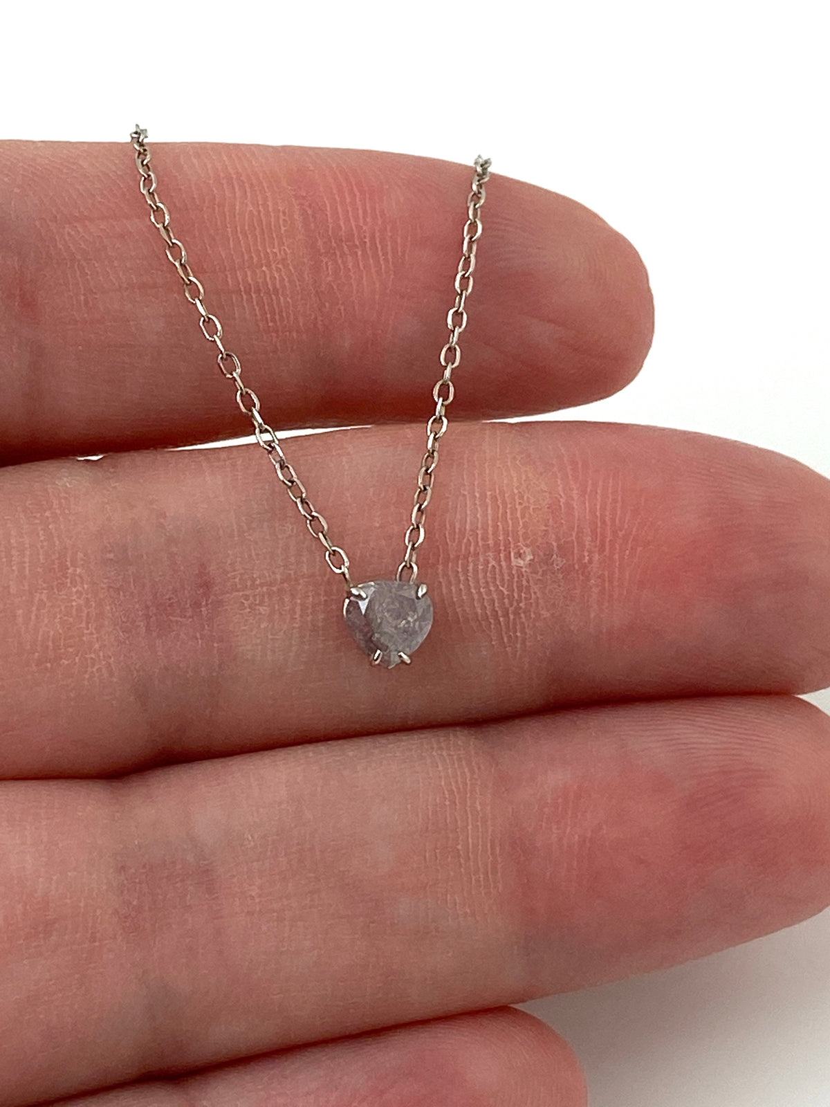 Natural Purple Orapa Botswana Diamond Necklace Center