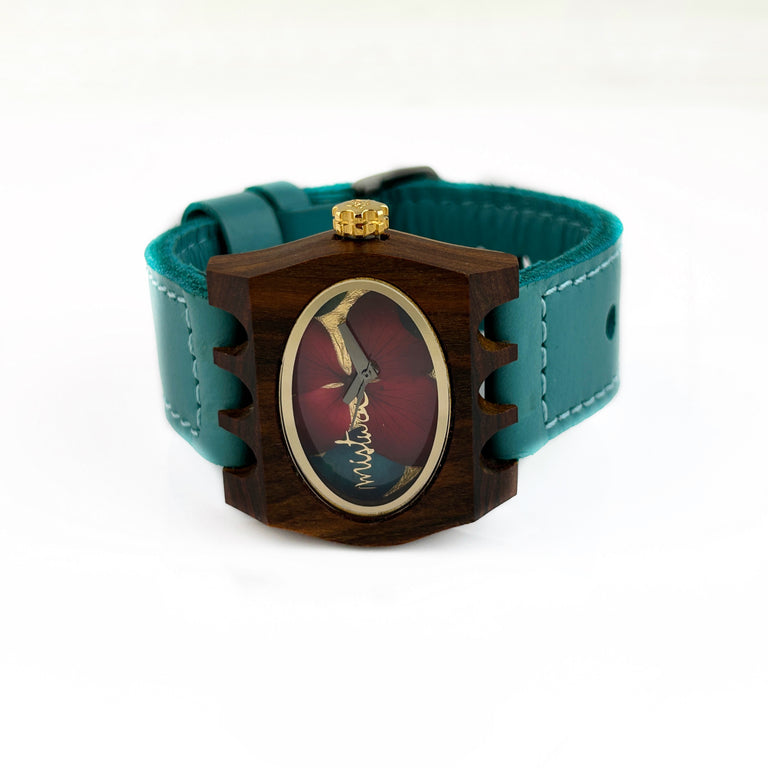 Mistura Kamera Santa Elena Wood Wristwatch (Turquoise)