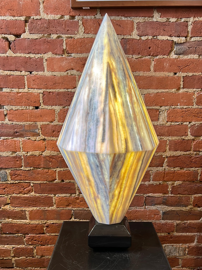 Extra Large Octagonal Bipyramid 'Diamond' Calcite Lamp