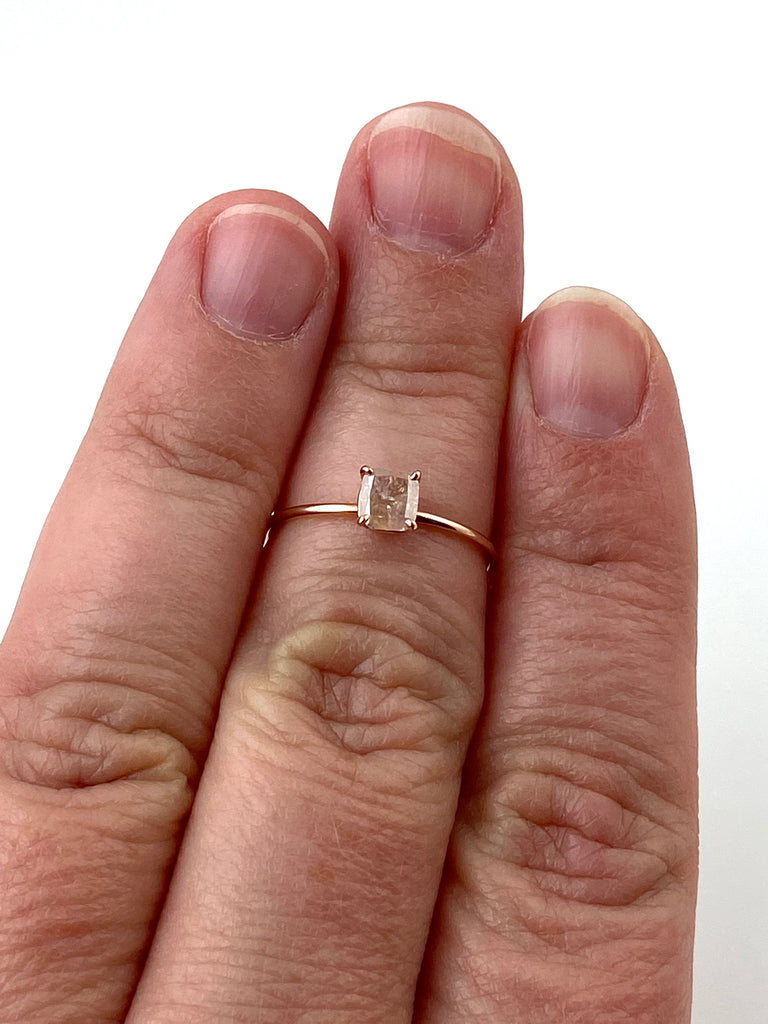 Natural Pink Orapa Botswana Diamond Ring