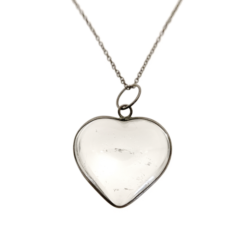 Quartz Heart Pendant Necklace