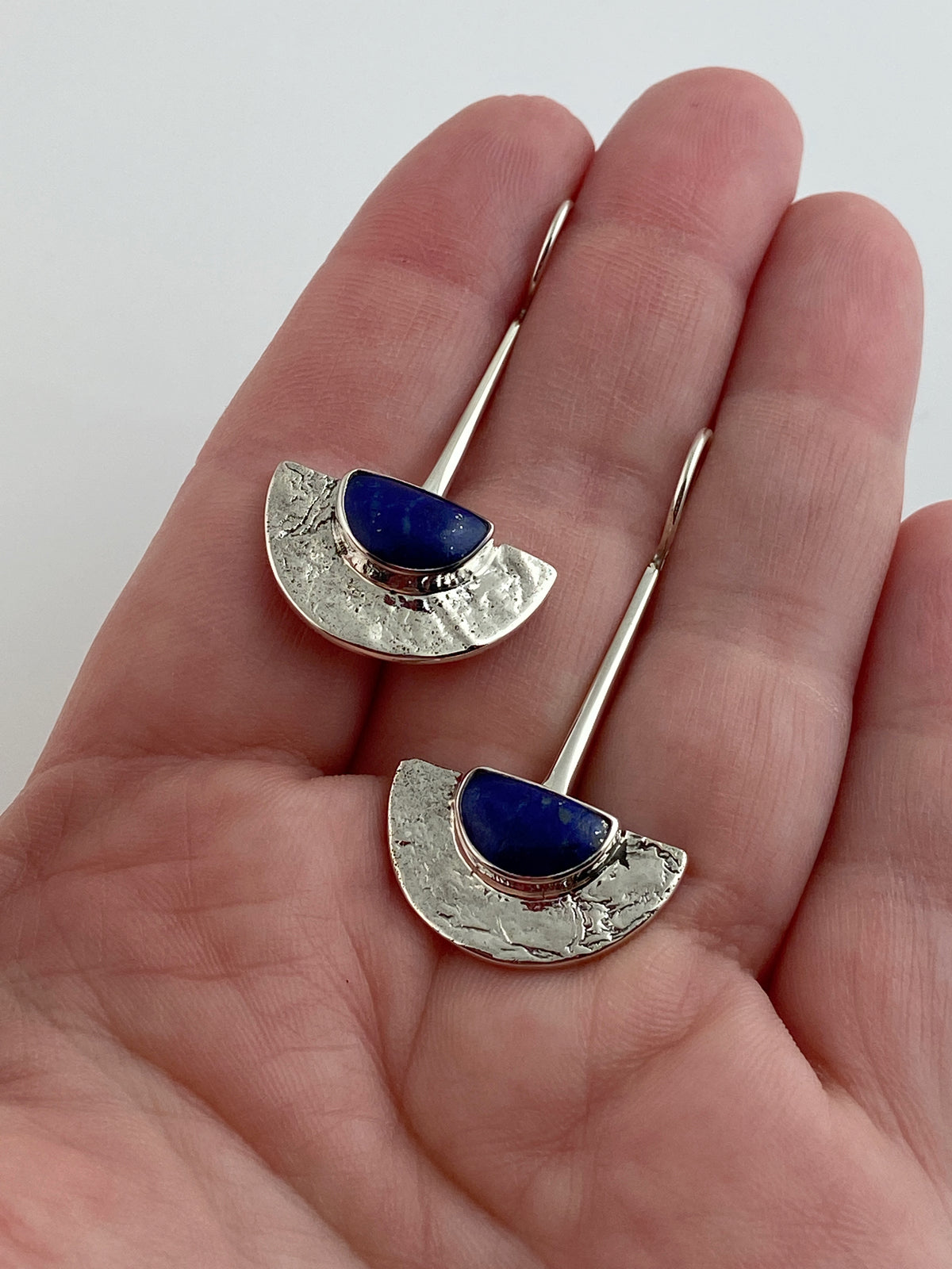 Lapis Lazuli Fan Earrings