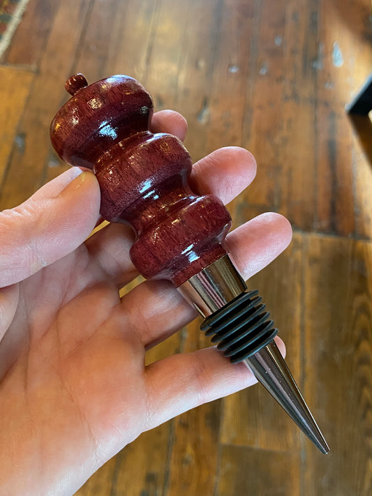 Purpleheart Wood Wine Bottle Stopper