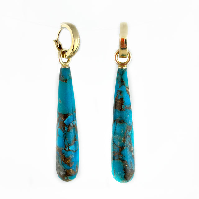 Long Turquoise Drop Charms
