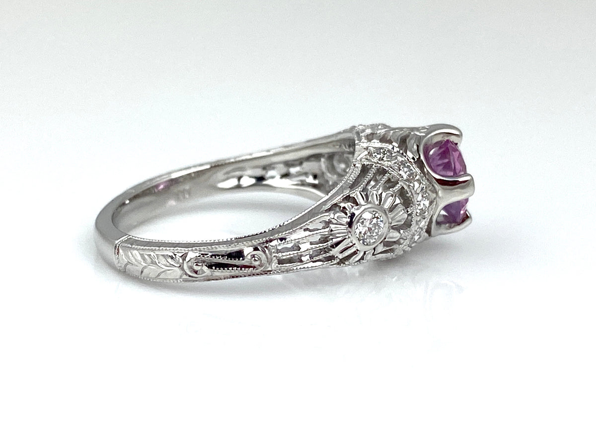 Platinum Pink Sapphire Ring