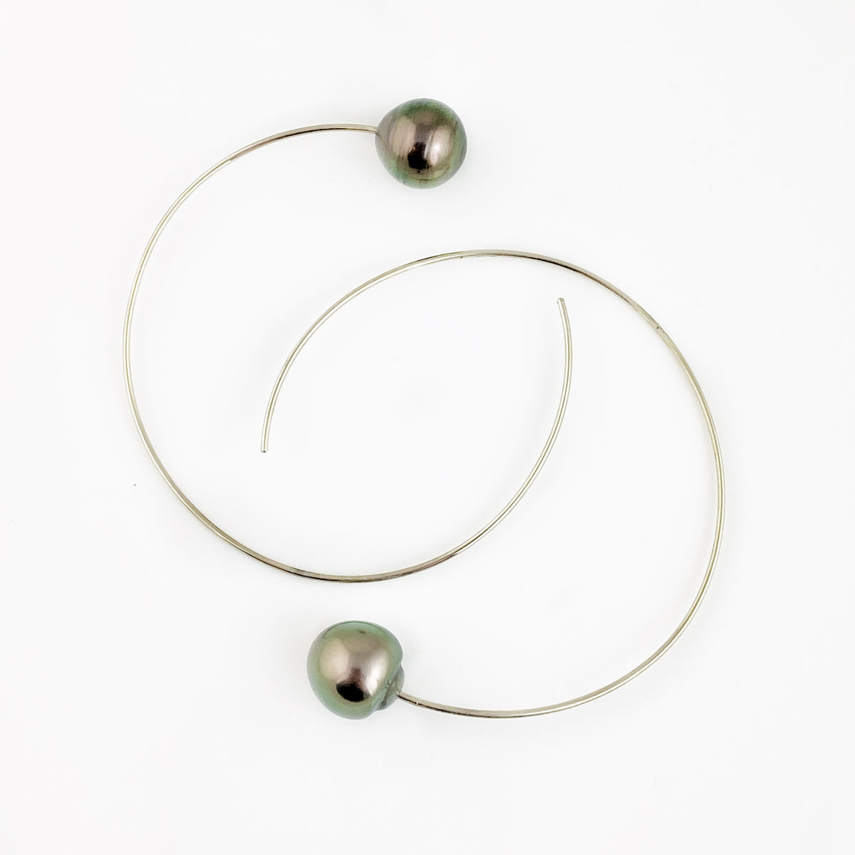 Tahitian Pearl Demi Hoop Earrings