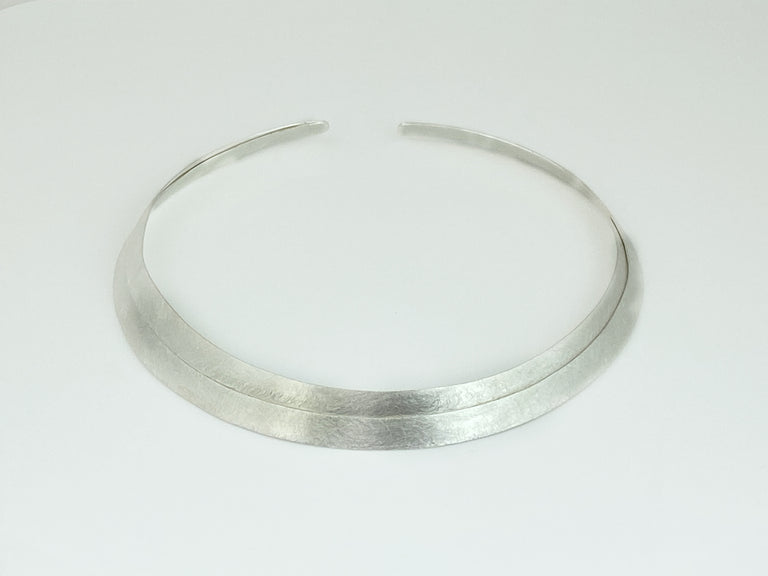 Narrow Textured Sterling Silver Collar