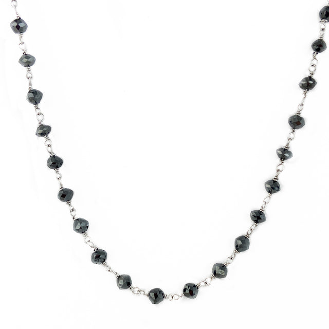 Black Diamond Rondelle Necklace