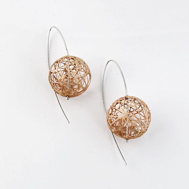 Rose Gold Wire Sphere Earrings