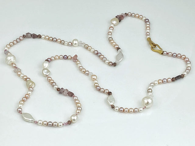 Pearl + Spinel Necklace