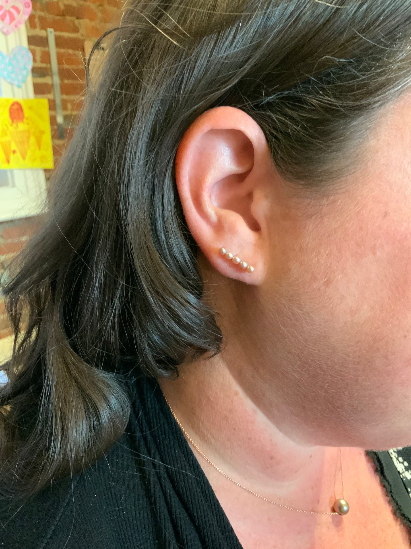 Pearl Stick Stud Earrings