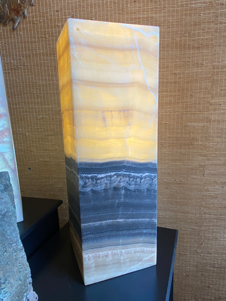 Large Calcite Rectangle Lamp